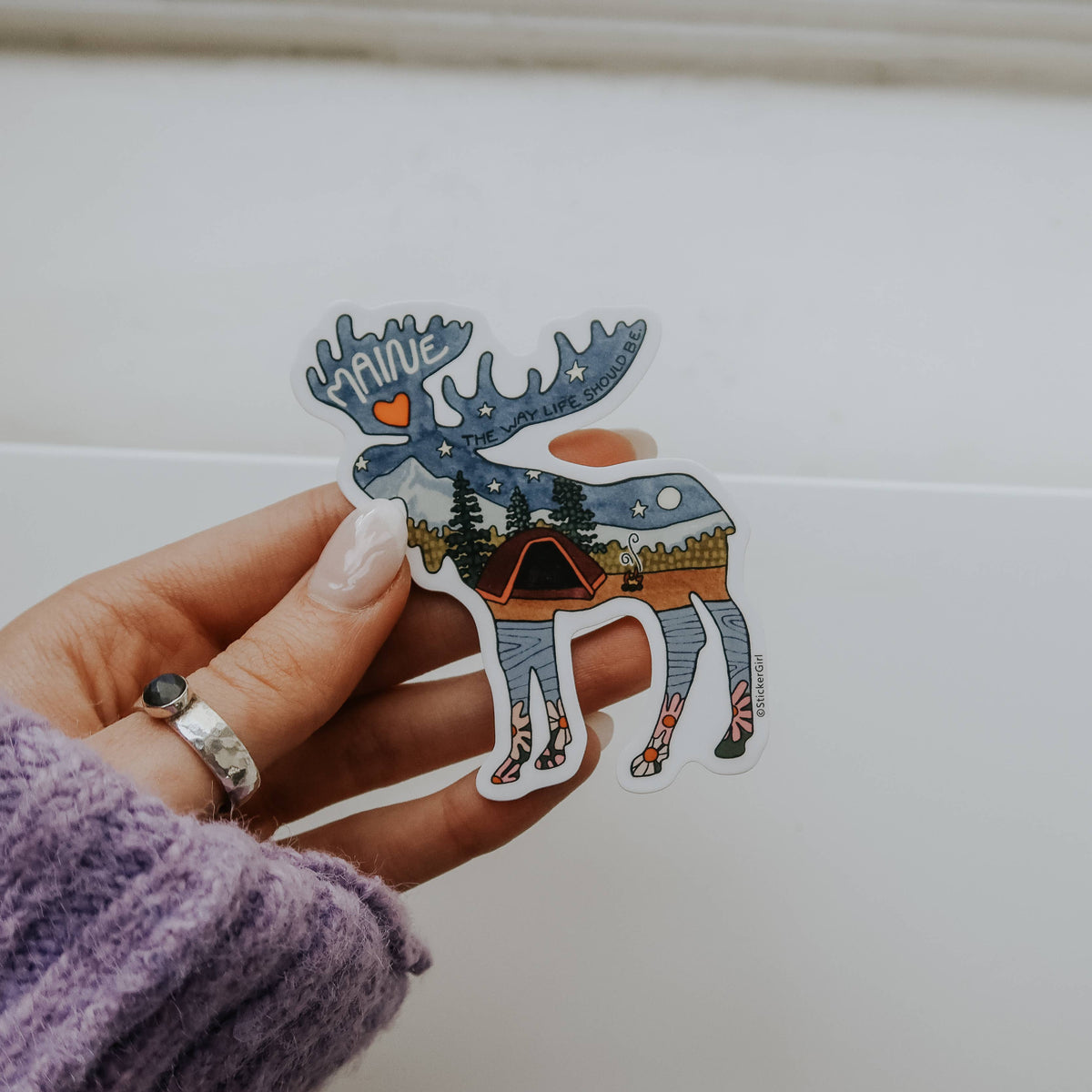 Maine Moose Vinyl Sticker