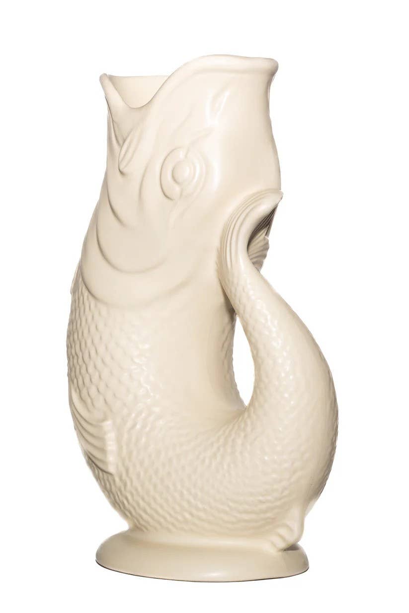 Large Matte Sand Gluggle Jug