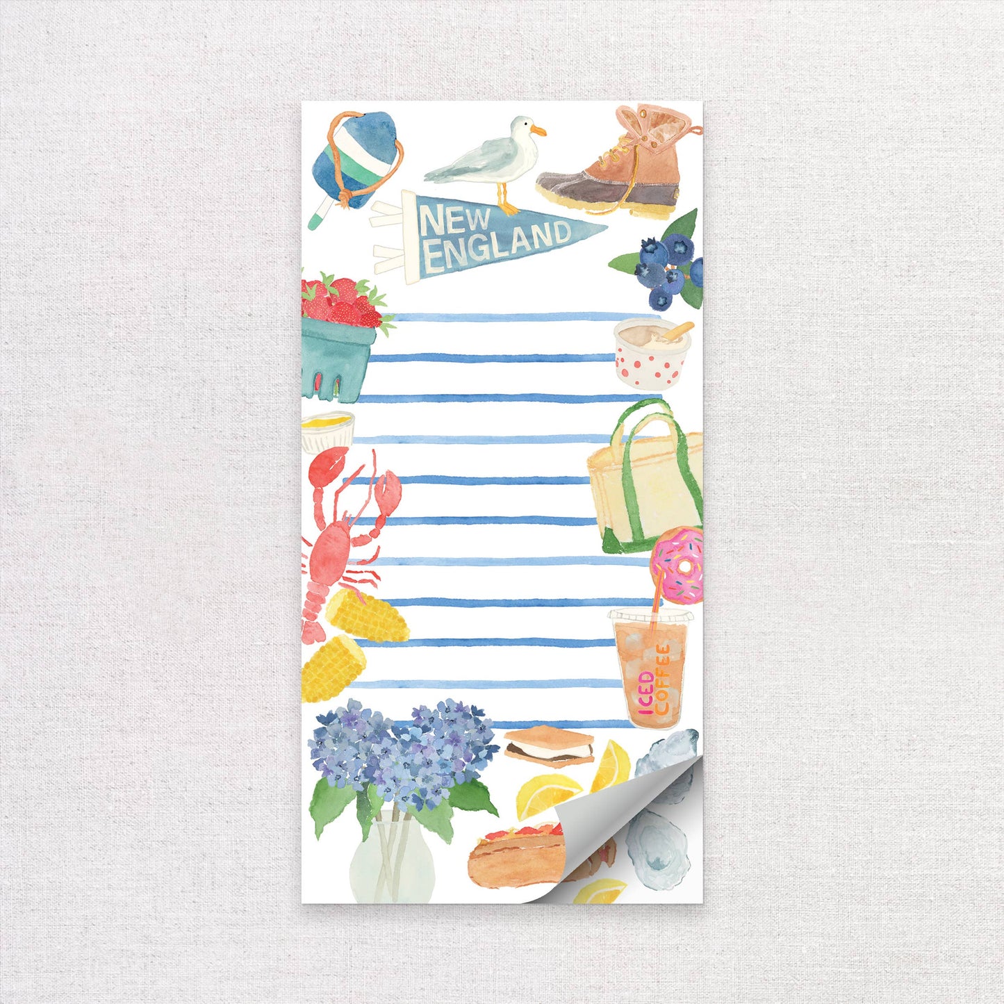 New England Icons Notepad | New England Market Pad | 4"x8"