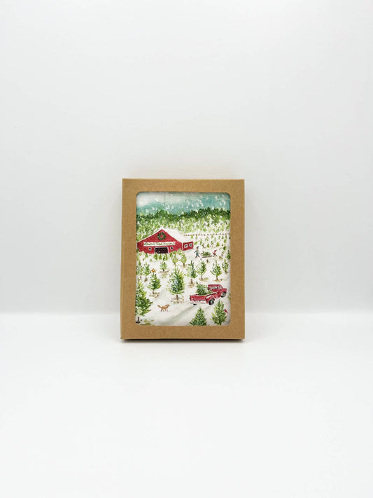 Tree Farm — New England Christmas card box set of 6