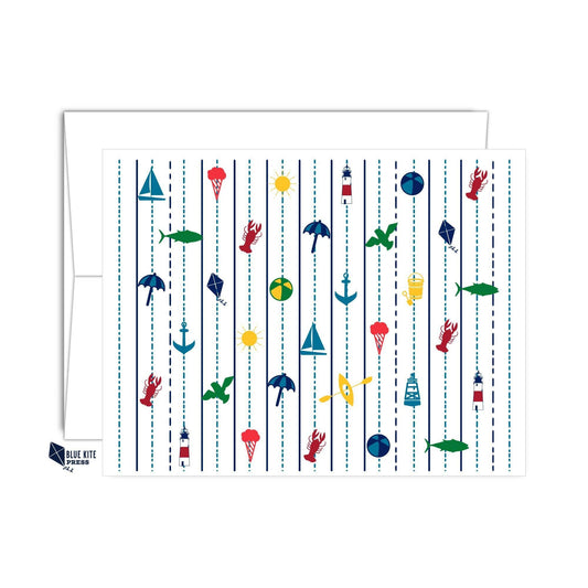Seaside Note Card Set, 8 Cards with Envelopes
