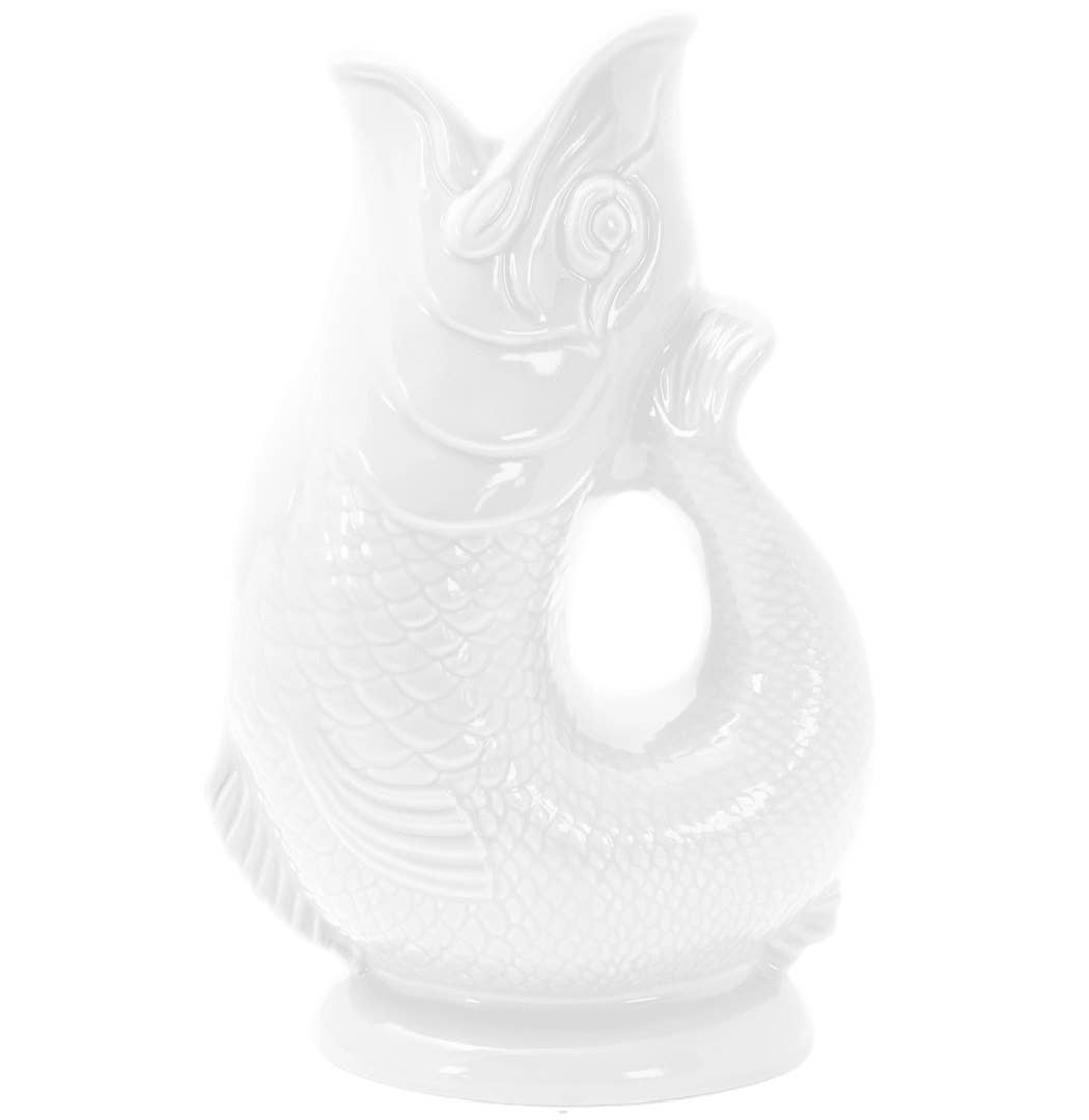 Large White Gluggle Jug