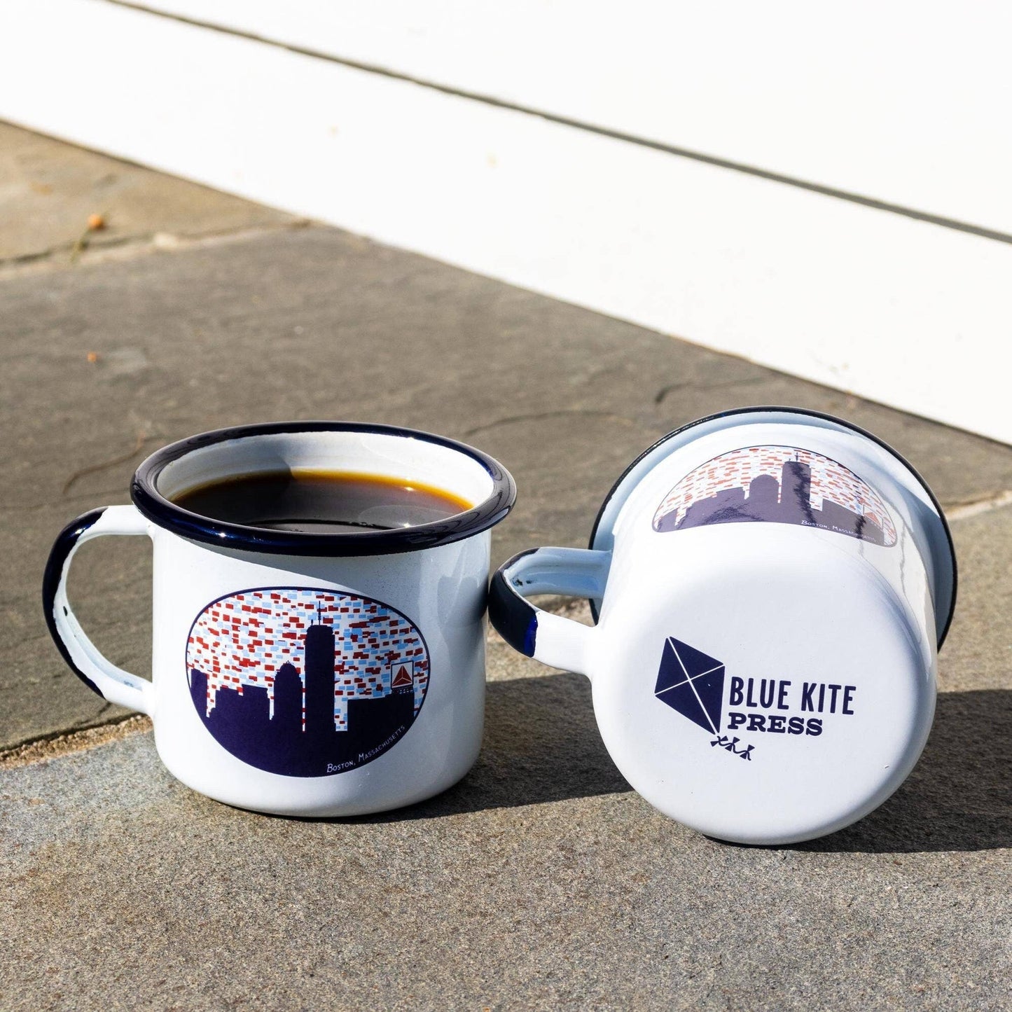Boston Skyline Enamel Coffee Mug 12 oz with Citgo Sign