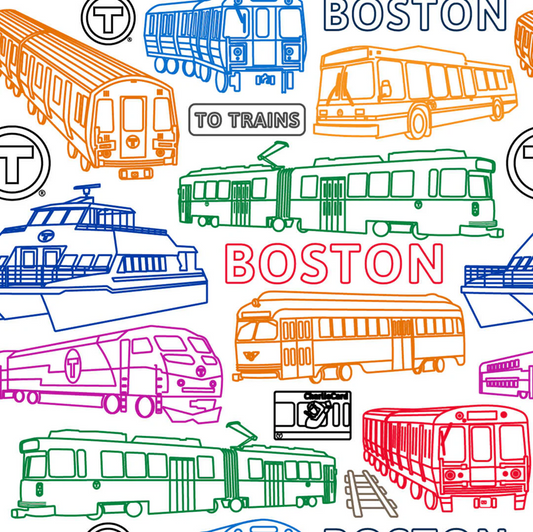 Boston MBTA Vehicles Baby Blanket