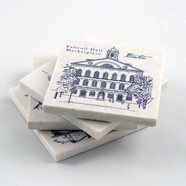 Boston Marble Coaster Set