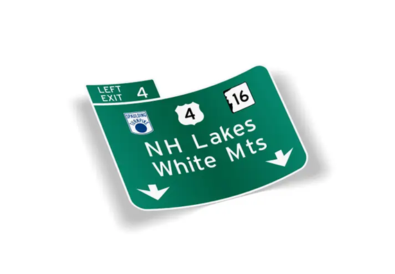 New Hampshire Lakes and White Mountains Waterproof Vinyl Bumper Sticker