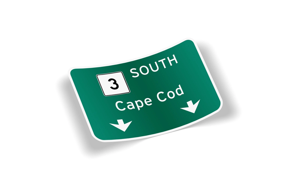 Rt 3 Cape Cod Waterproof Vinyl Sticker