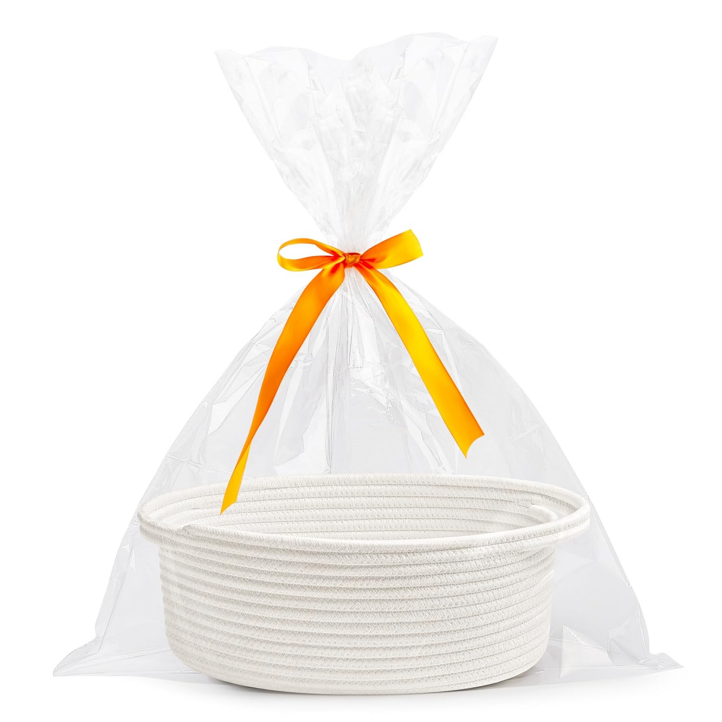 White Rope Basket for Gifts 12"X 8" X 5"