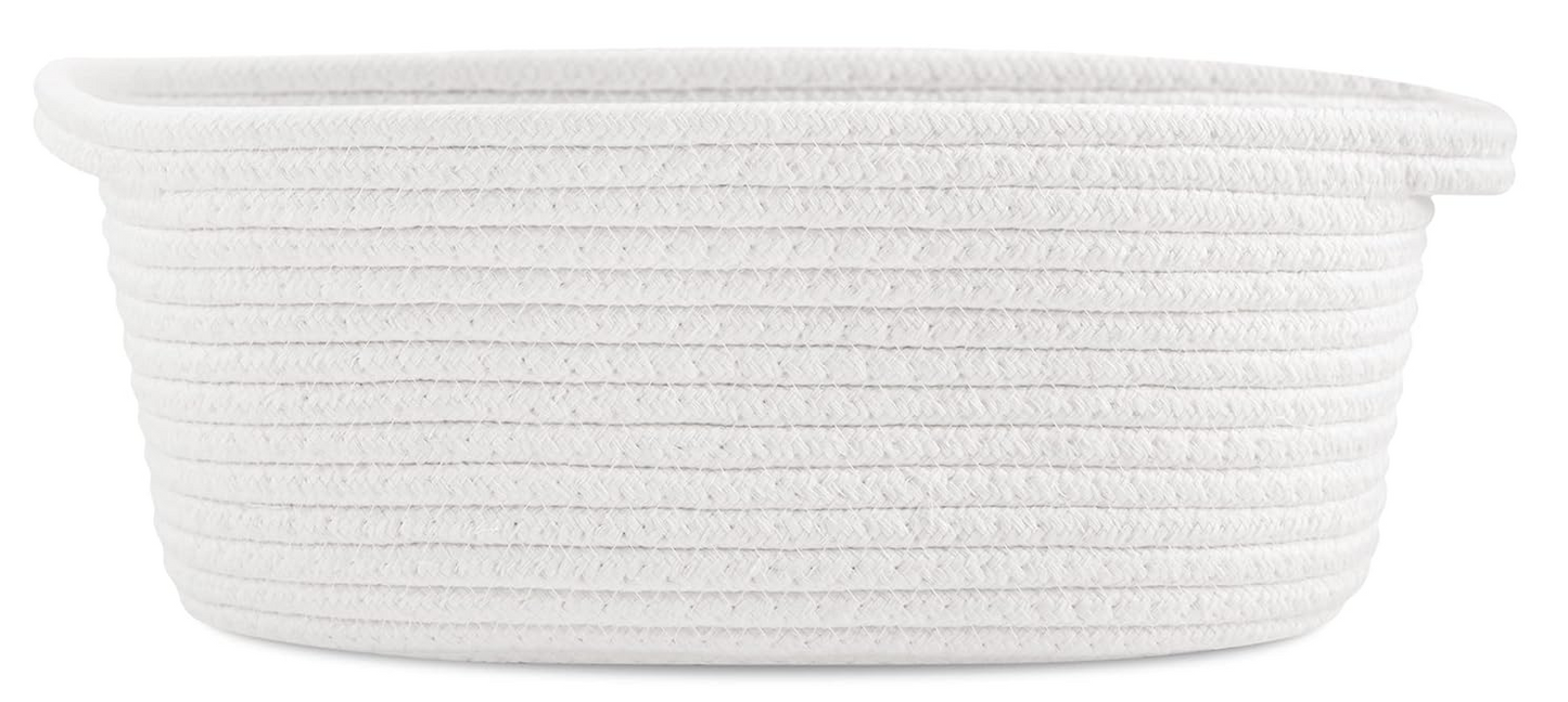 White Rope Basket for Gifts 12"X 8" X 5"