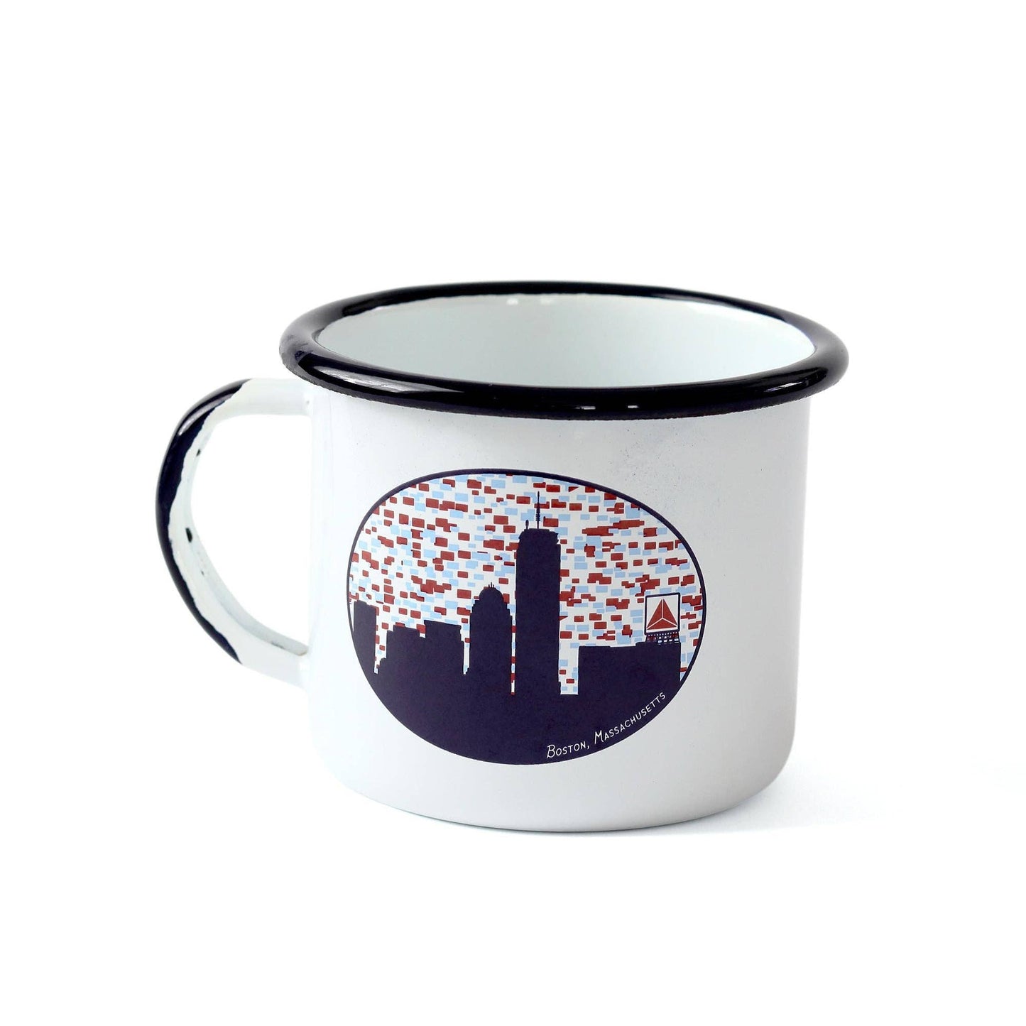 Boston Skyline Enamel Coffee Mug 12 oz with Citgo Sign