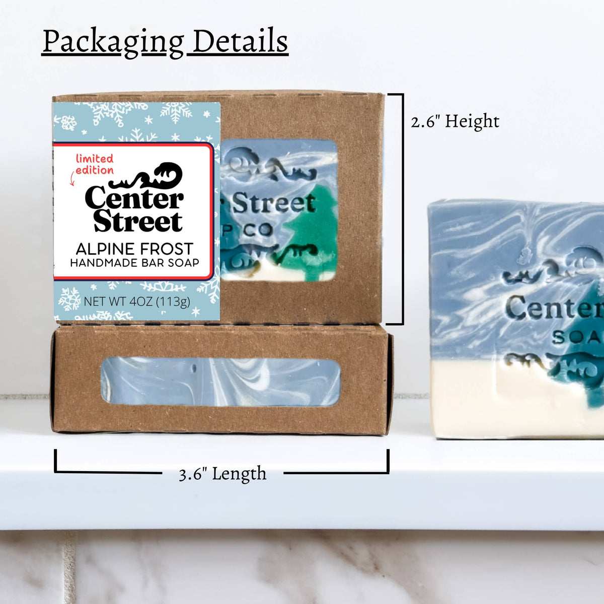 Alpine Frost Christmas Handmade Bar Soap - 4oz