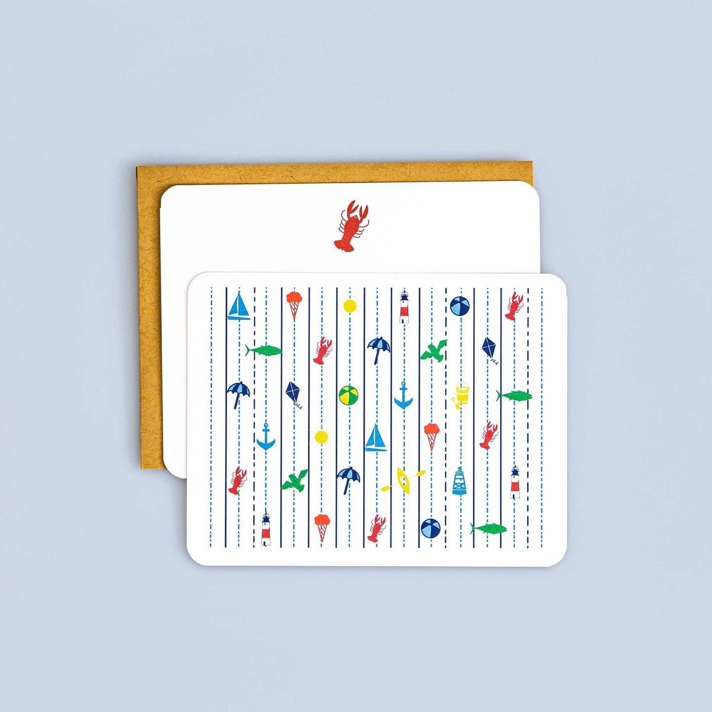 Seaside Flat Cards | Box Set of 8
