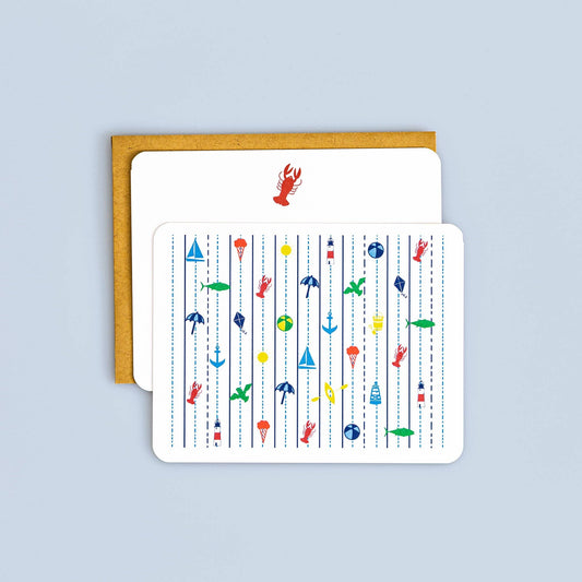 Seaside Flat Cards | Box Set of 8