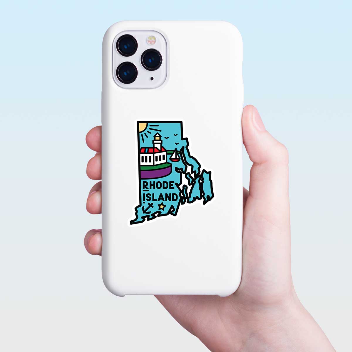 Rhode Island State Pride Mini Vinyl Sticker