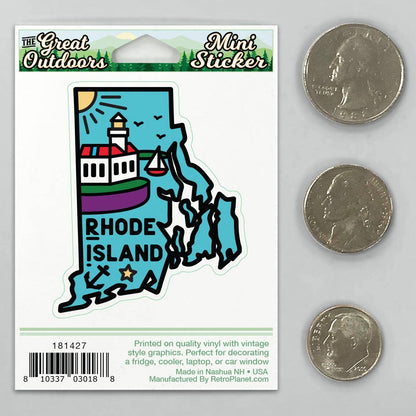 Rhode Island State Pride Mini Vinyl Sticker