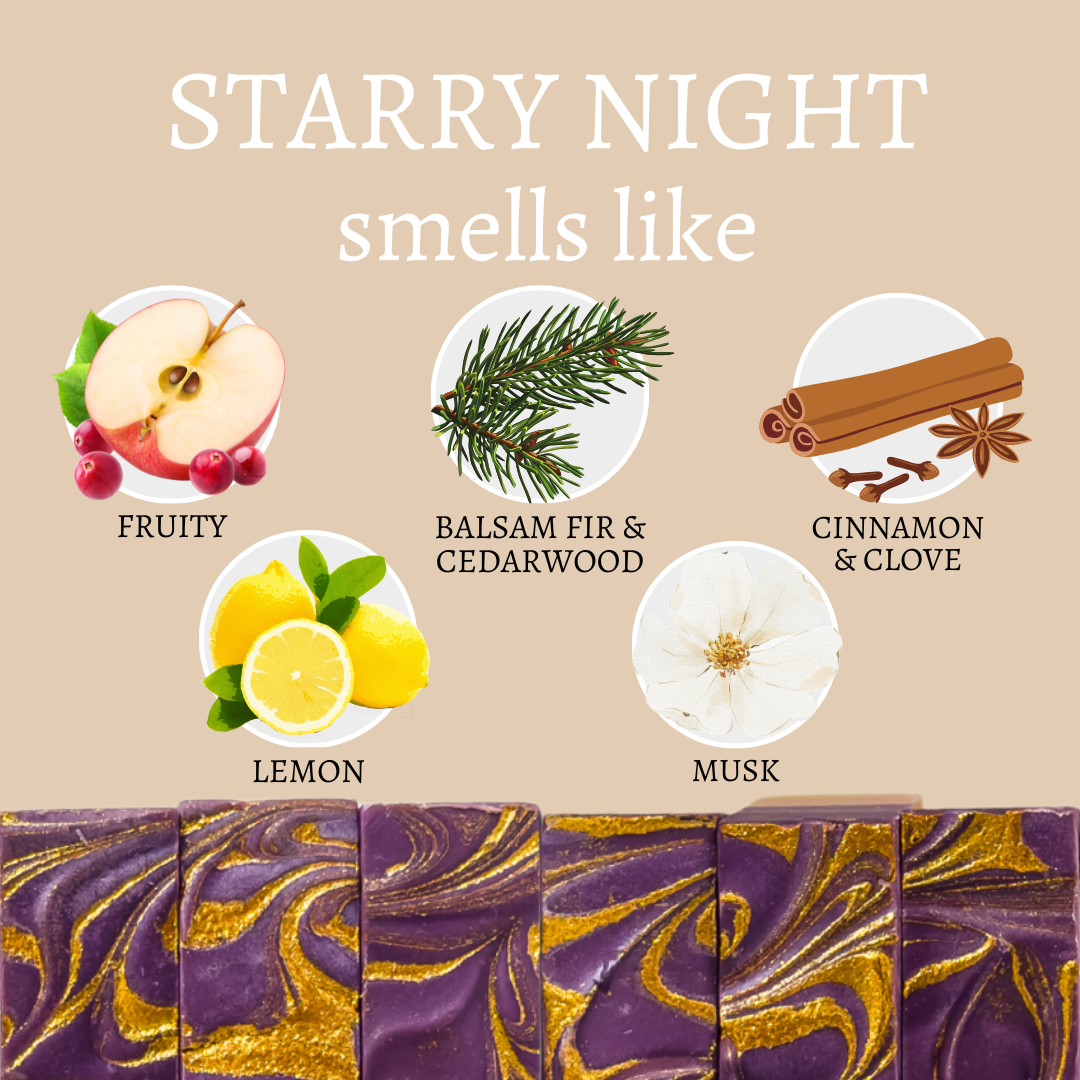 Starry Night Christmas Handmade Bar Soap - 4oz