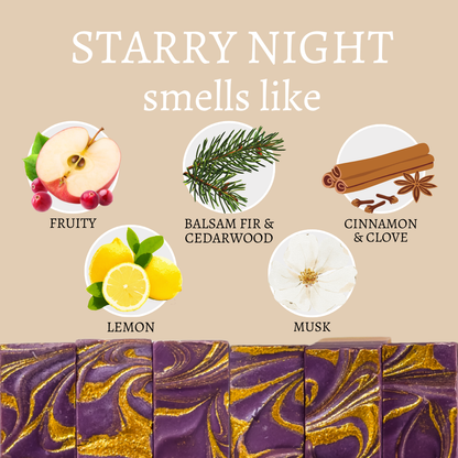 Starry Night Christmas Handmade Bar Soap - 4oz
