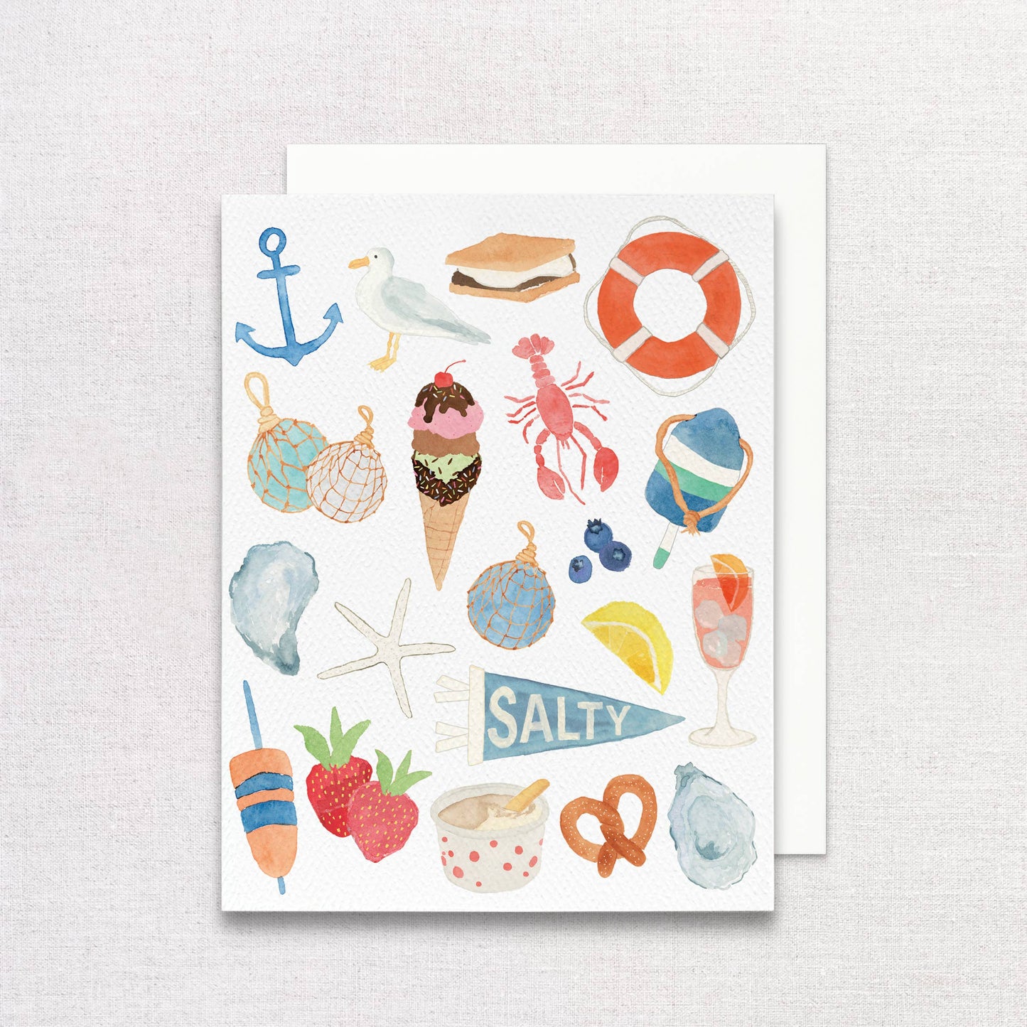 New England Summer Icons Greeting Card