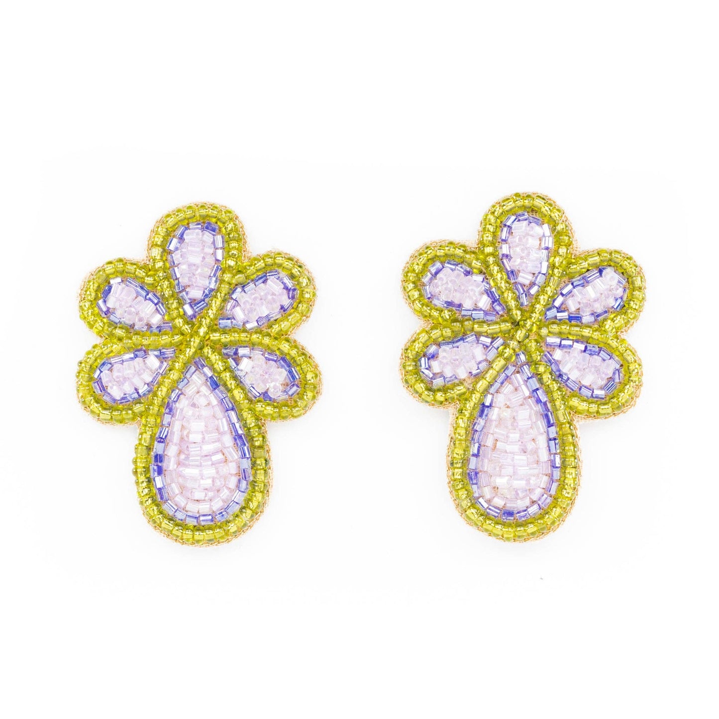 Mercer Earrings in Periwinkle and Green