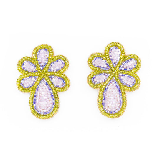 Mercer Earrings in Periwinkle and Green