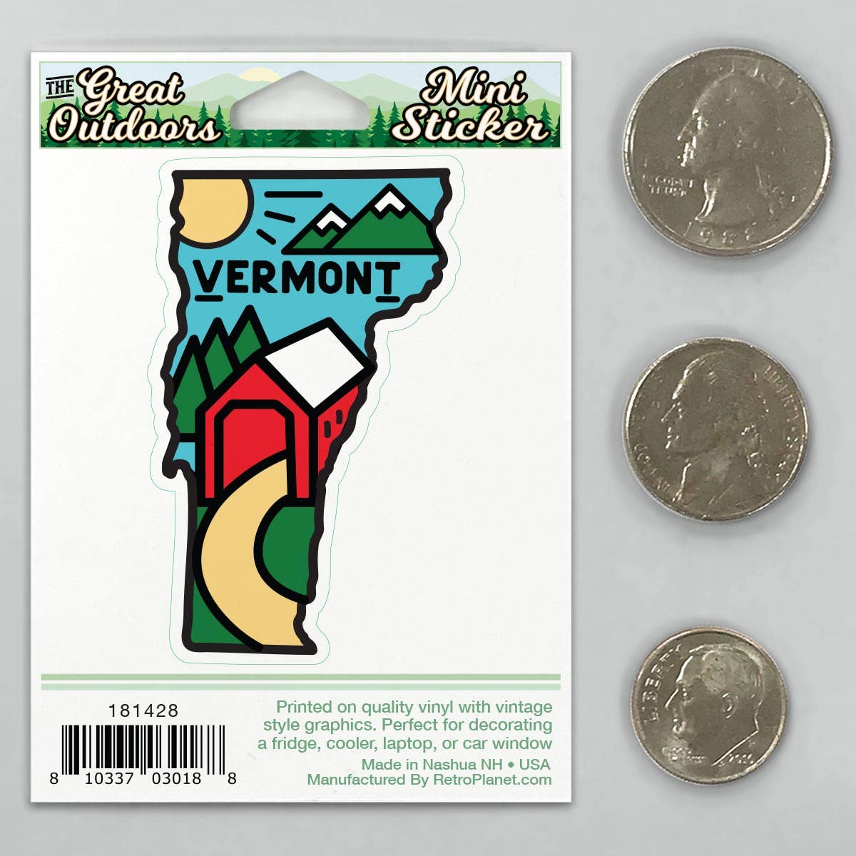 Vermont Covered Bridge Mini Vinyl Sticker