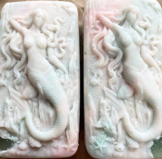 Sea Spray & Beach Rose Mermaid Hidden Sea Glass Soap