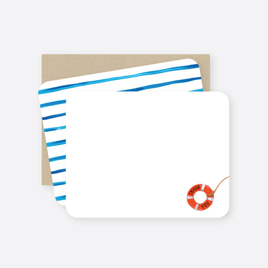 Life Saver Thank You flat notecard set