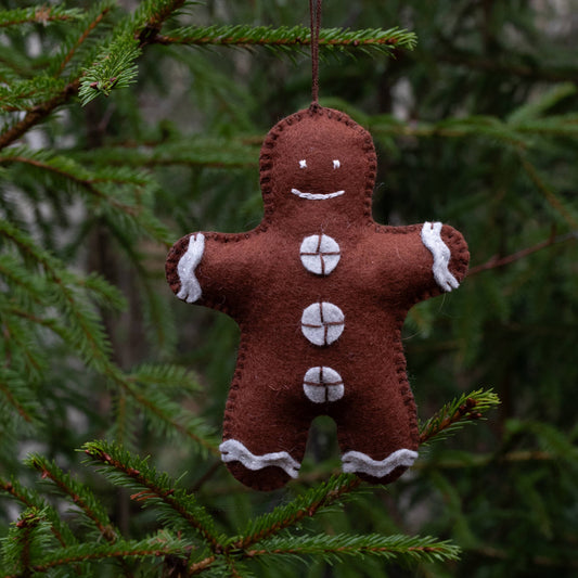 Gingerbread Ornament Wool Felt Sewing Kit – DIY Craft