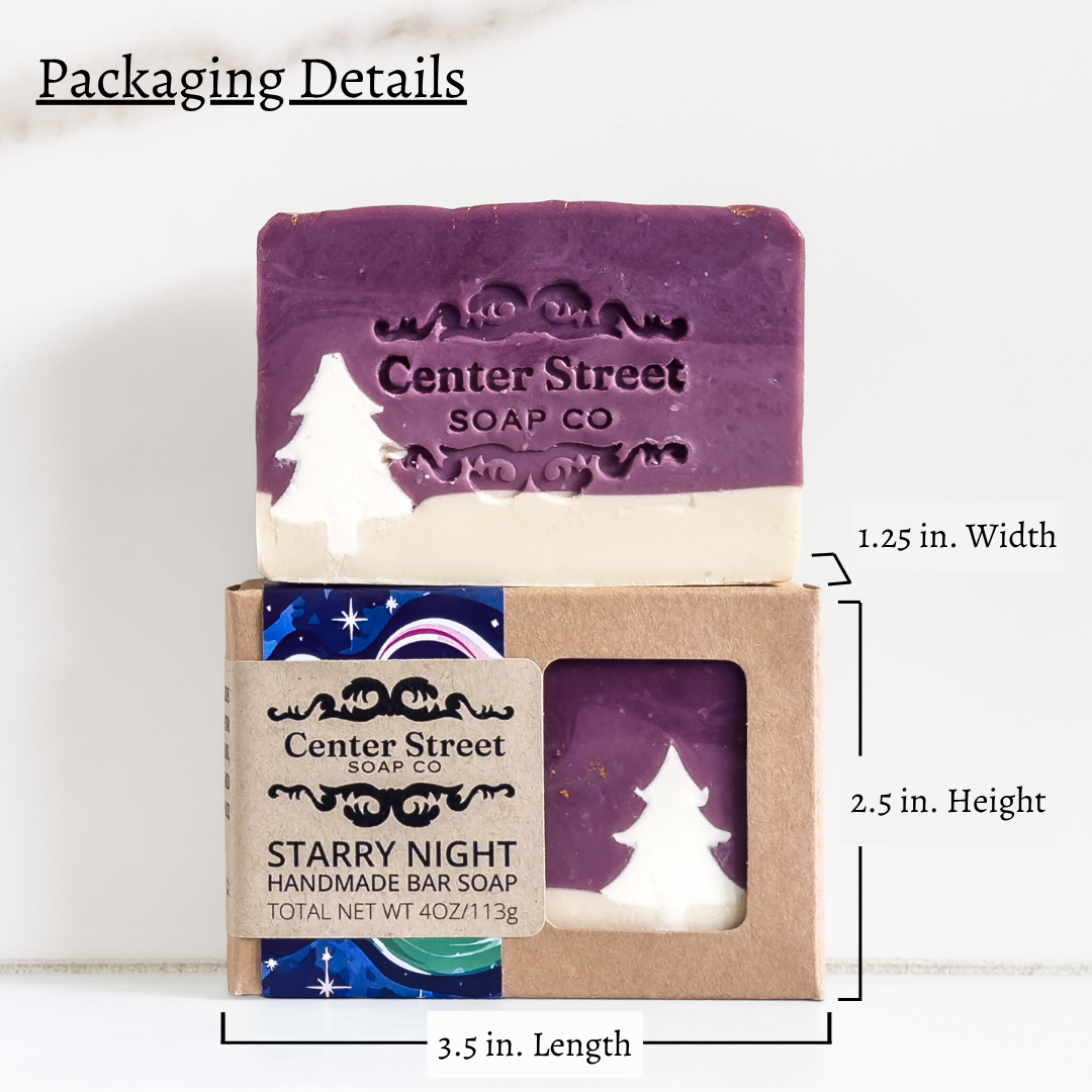 Starry Night Christmas Handmade Bar Soap - 4oz