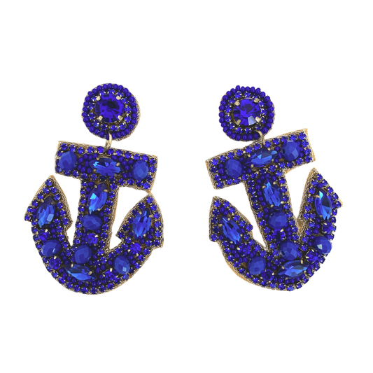 Blue Anchor Earrings