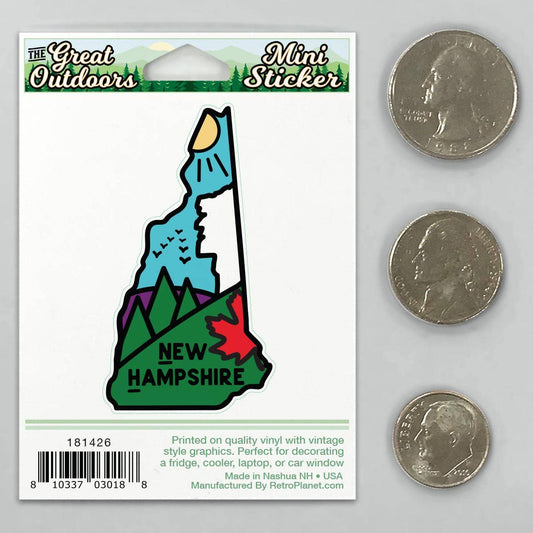 New Hampshire Old Man of Mountain Mini Vinyl Sticker