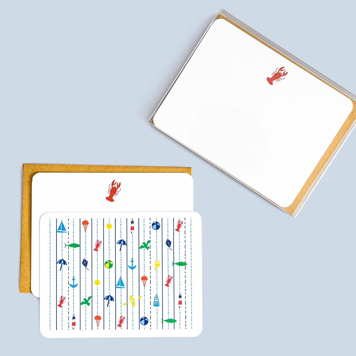 Seaside Flat Cards | Box Set of 8