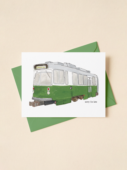 Boston Green Line MBTA - New England Greeting Card