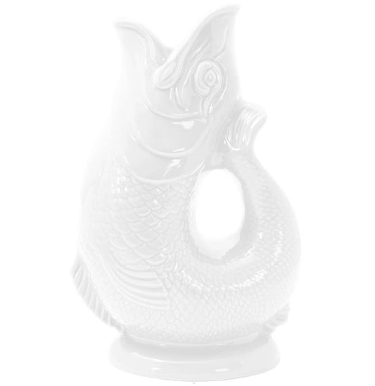 Large White Gluggle Jug