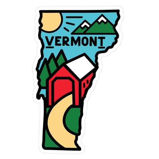 Vermont Covered Bridge Mini Vinyl Sticker