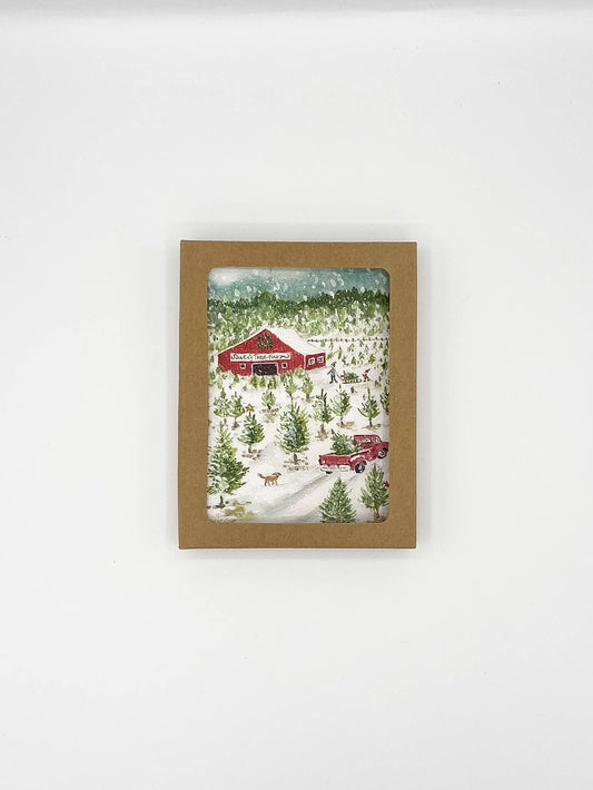 Tree Farm — New England Christmas card box set of 6