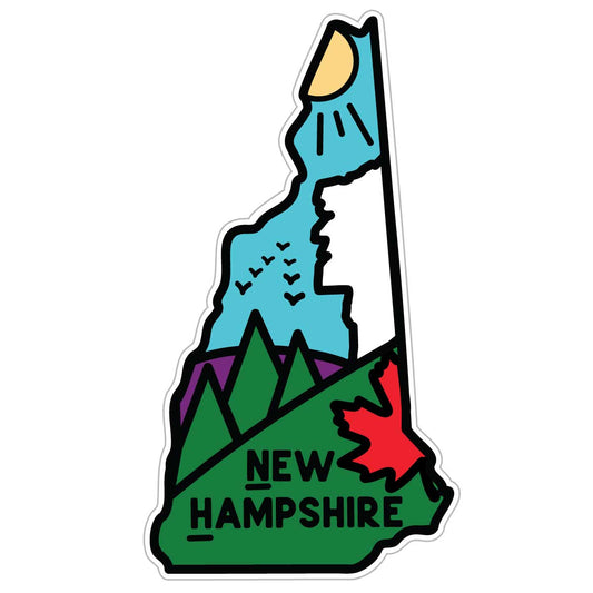 New Hampshire Old Man of Mountain Mini Vinyl Sticker