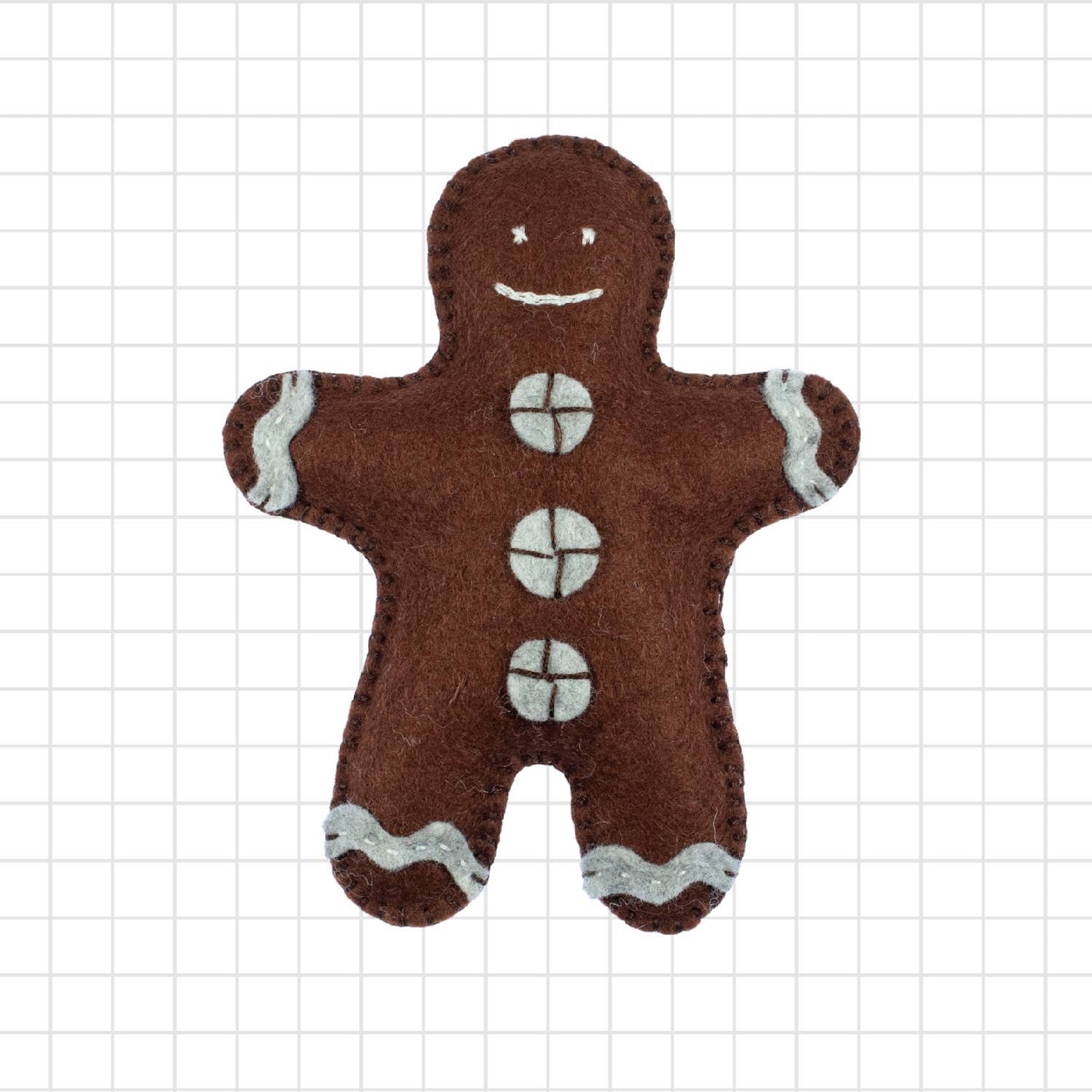 Gingerbread Ornament Wool Felt Sewing Kit – DIY Craft