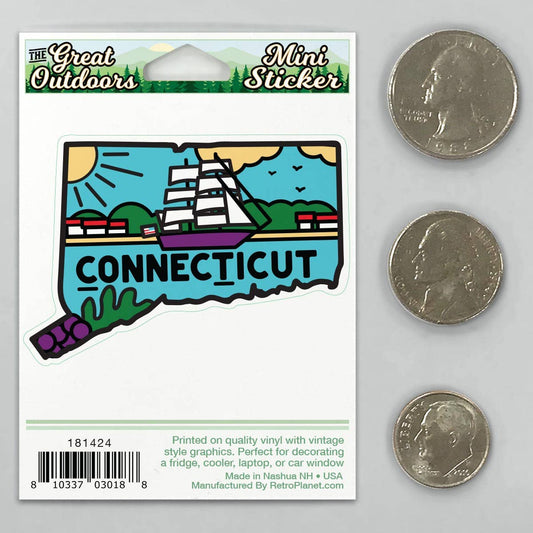 Connecticut Clipper Ship Mini Vinyl Sticker
