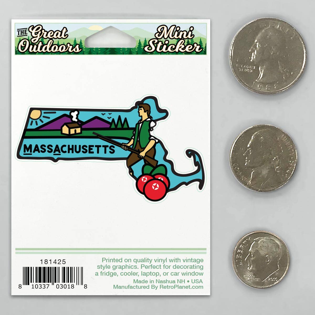 Massachusetts Minuteman Mini Vinyl Sticker