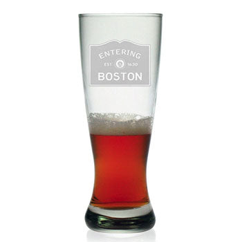 Entering Boston Grand Pilsner Glass Set of 4