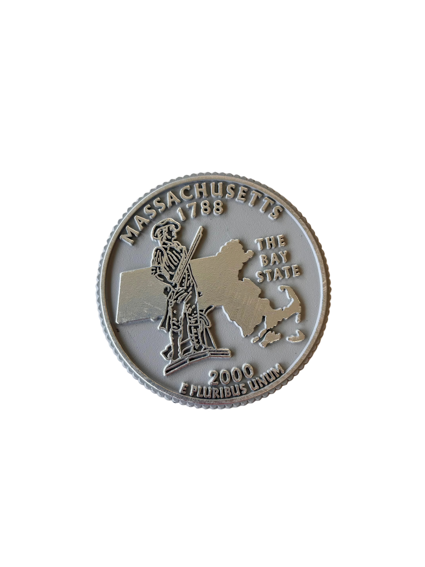 Massachusetts Silver Coin Magnet