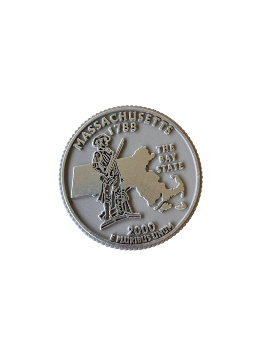 Massachusetts Silver Coin Magnet