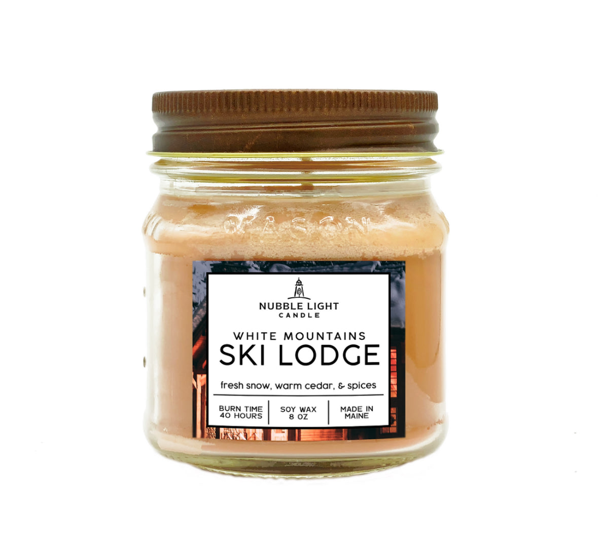 White Mountains Ski Lodge 8oz Scented Soy Candle