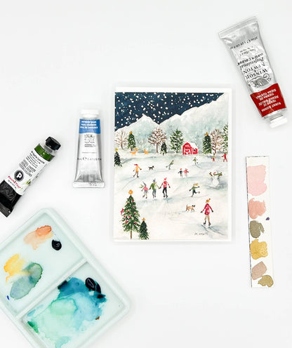 Twilight Skating Holiday Cards— Boxed Card Set of 6-