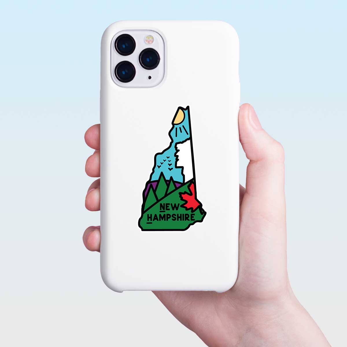 New Hampshire Old Man of Mountain Mini Vinyl Sticker