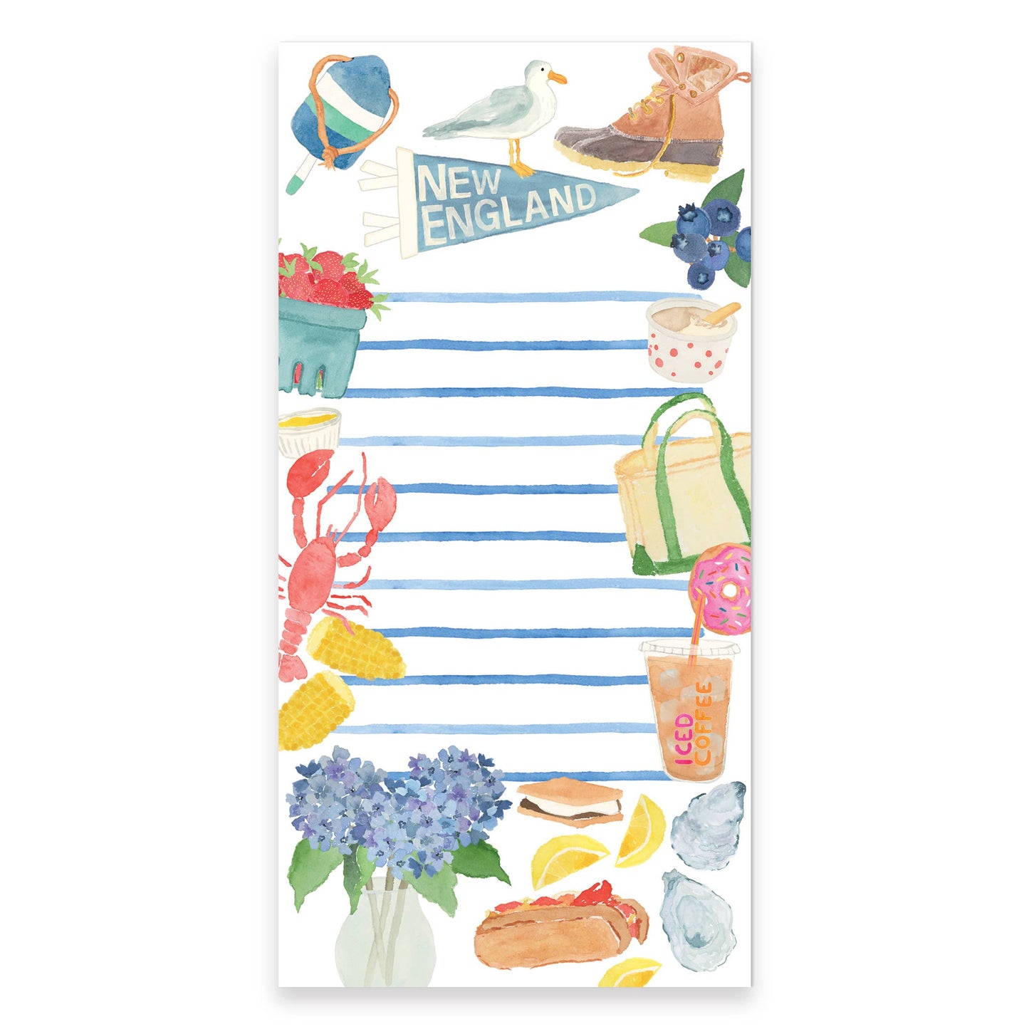 New England Icons Notepad | New England Market Pad | 4"x8"