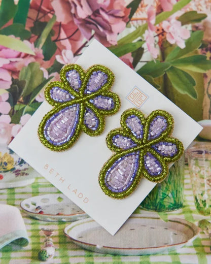 Mercer Earrings in Periwinkle and Green