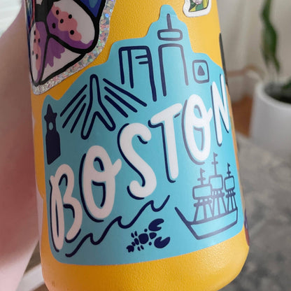 Custom Boston State Sticker Boston City Vinyl Sticker – Massachusetts Bay Trading Co