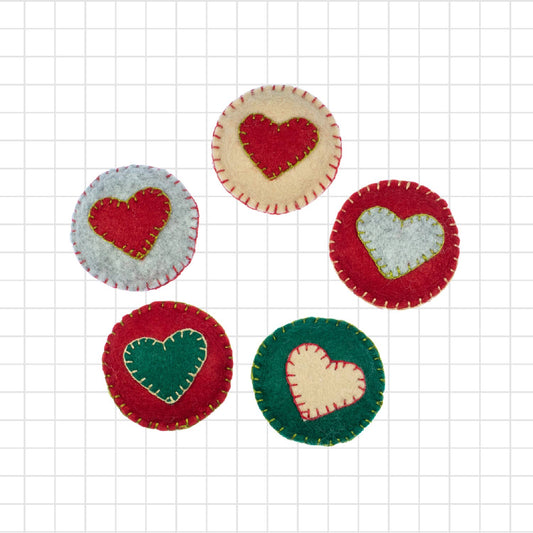 5 Mini Ornaments Wool Felt Sewing Kit – DIY Craft